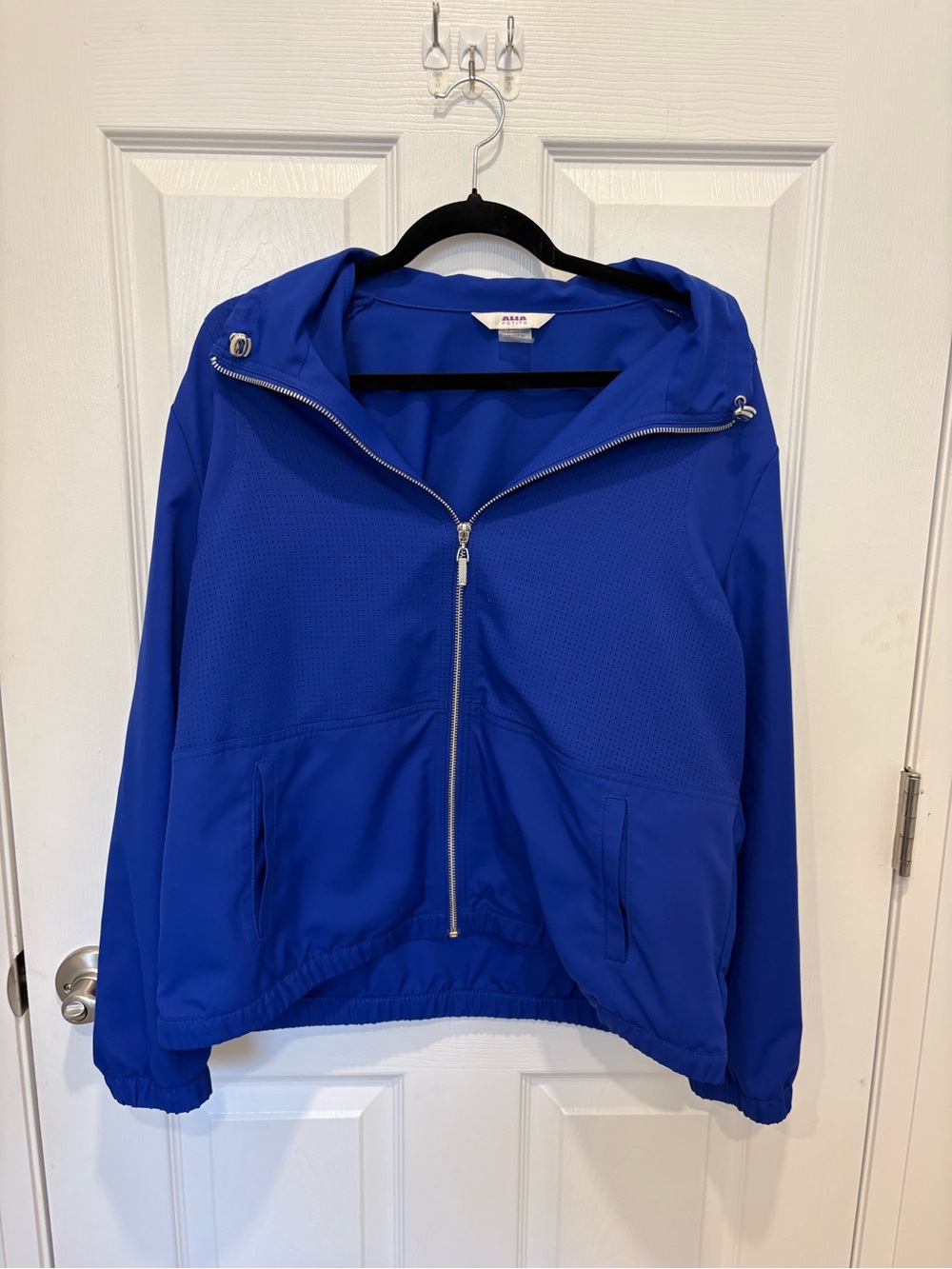 Alia Royal Blue Hooded Zip Bomber Jacket #1247